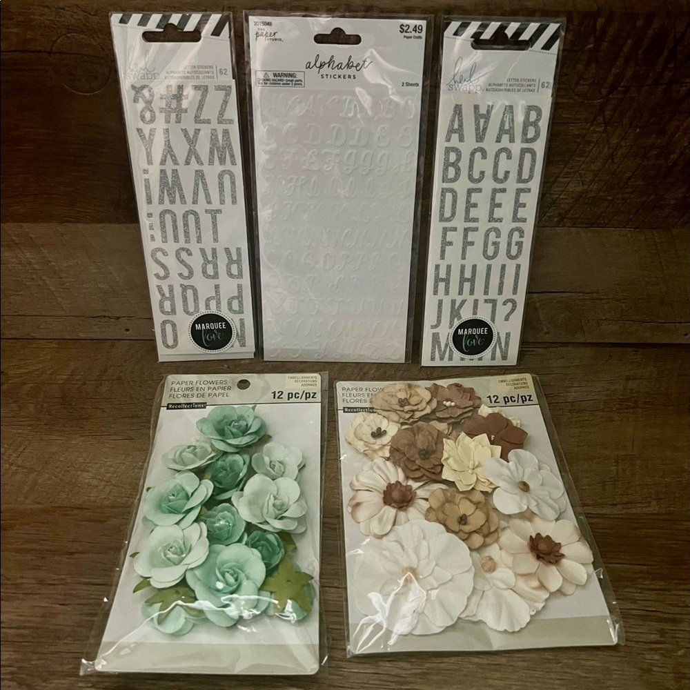 SOLD! NEW Paper Flowers/Glitter Stickers Bundle Sold!